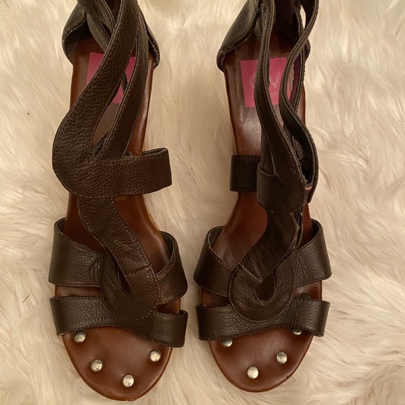 Brown wedges shoes women’s cork platform summer - Picture 3 of 7